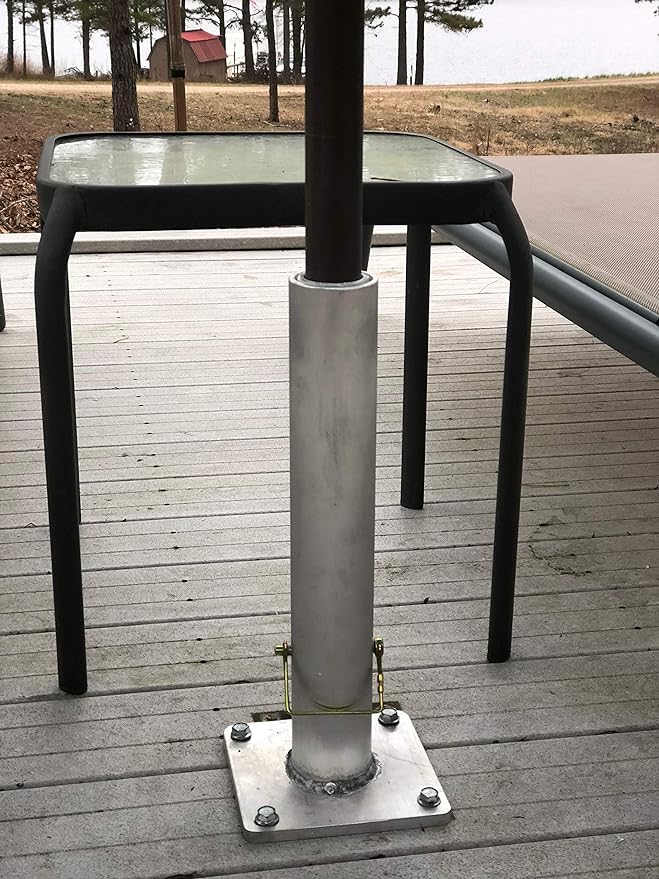 The Shady Monkey 2 in 1 Aluminum Deck Mount Umbrella Base for Patio & – SEMO LTE