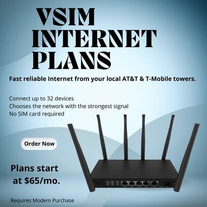Vsim Plans work on AT&T & T-Mobile's networks